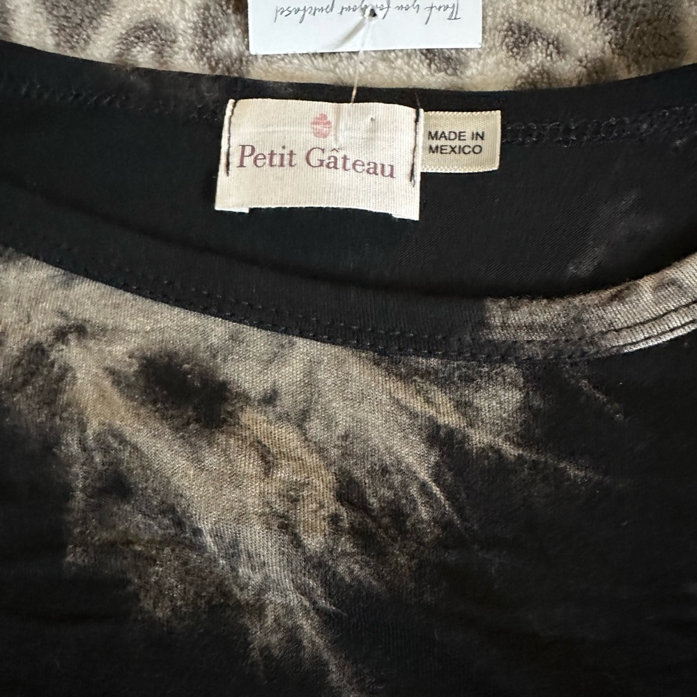Petit Gâteau Twist Knot Front Tank Top in Black Tie Dye Size Large - Picture 6 of 11